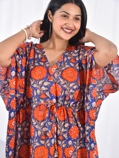 Hand-Block Print Cotton Kaftan