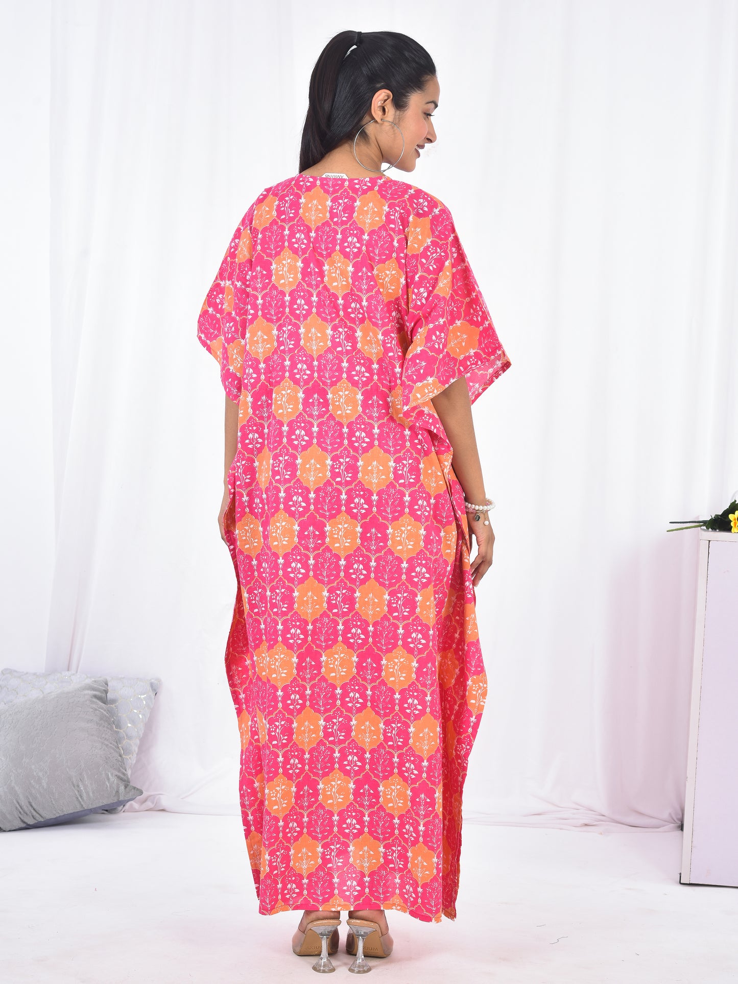 Hand-Block Print Cotton Kaftan