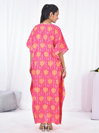 Hand-Block Print Cotton Kaftan