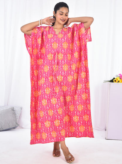 Hand-Block Print Cotton Kaftan