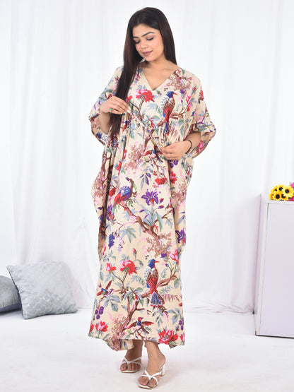 Hand-Block Print Cotton Kaftan