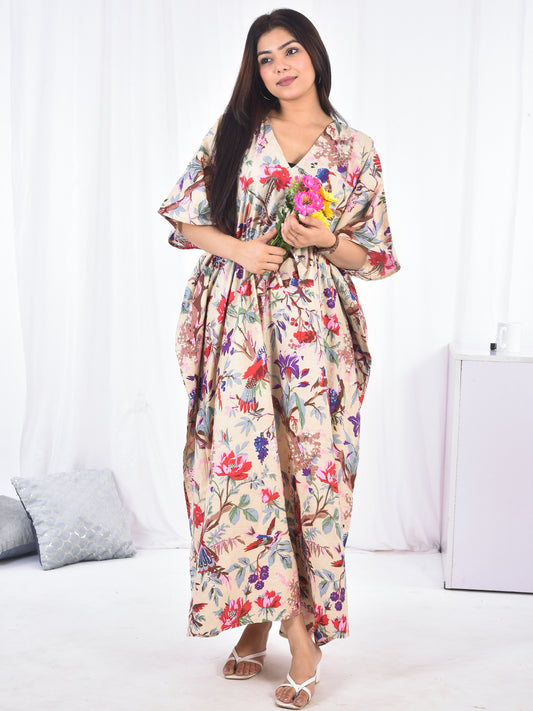 Hand-Block Print Cotton Kaftan