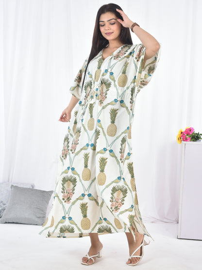 Pine Printed Cotton Kaftan