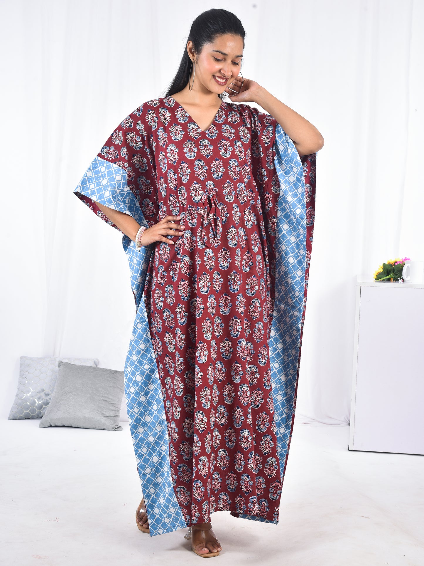 Hand Block Print Cotton Kaftan