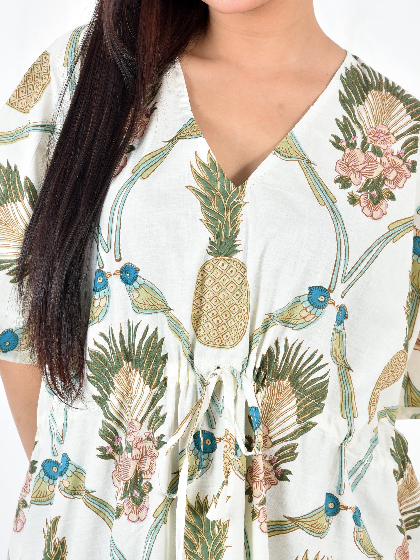 Pine Printed Cotton Kaftan