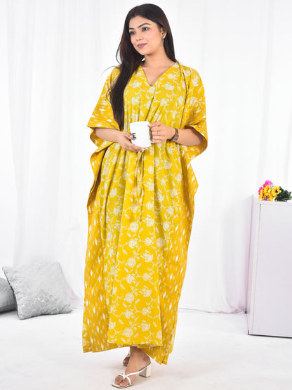 Hand-Block Print Cotton Kaftan