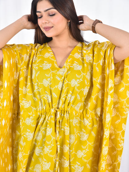 Hand-Block Print Cotton Kaftan