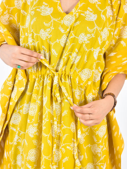 Hand-Block Print Cotton Kaftan