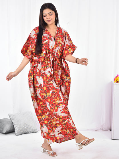 Hand-Block Print Cotton Kaftan