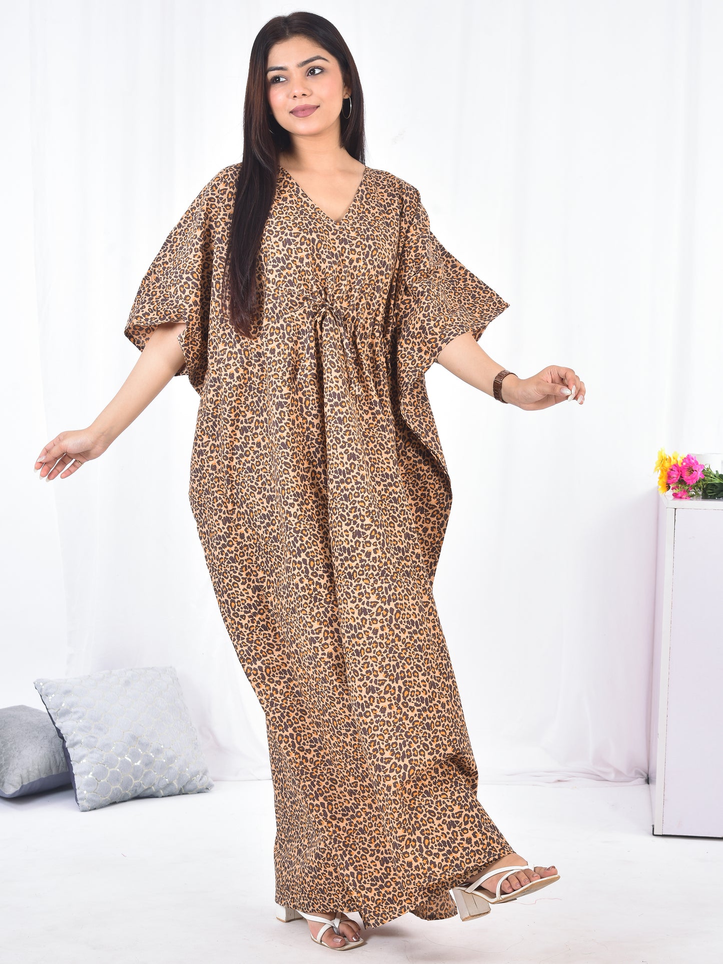 Hand-Block Print Cotton Kaftan