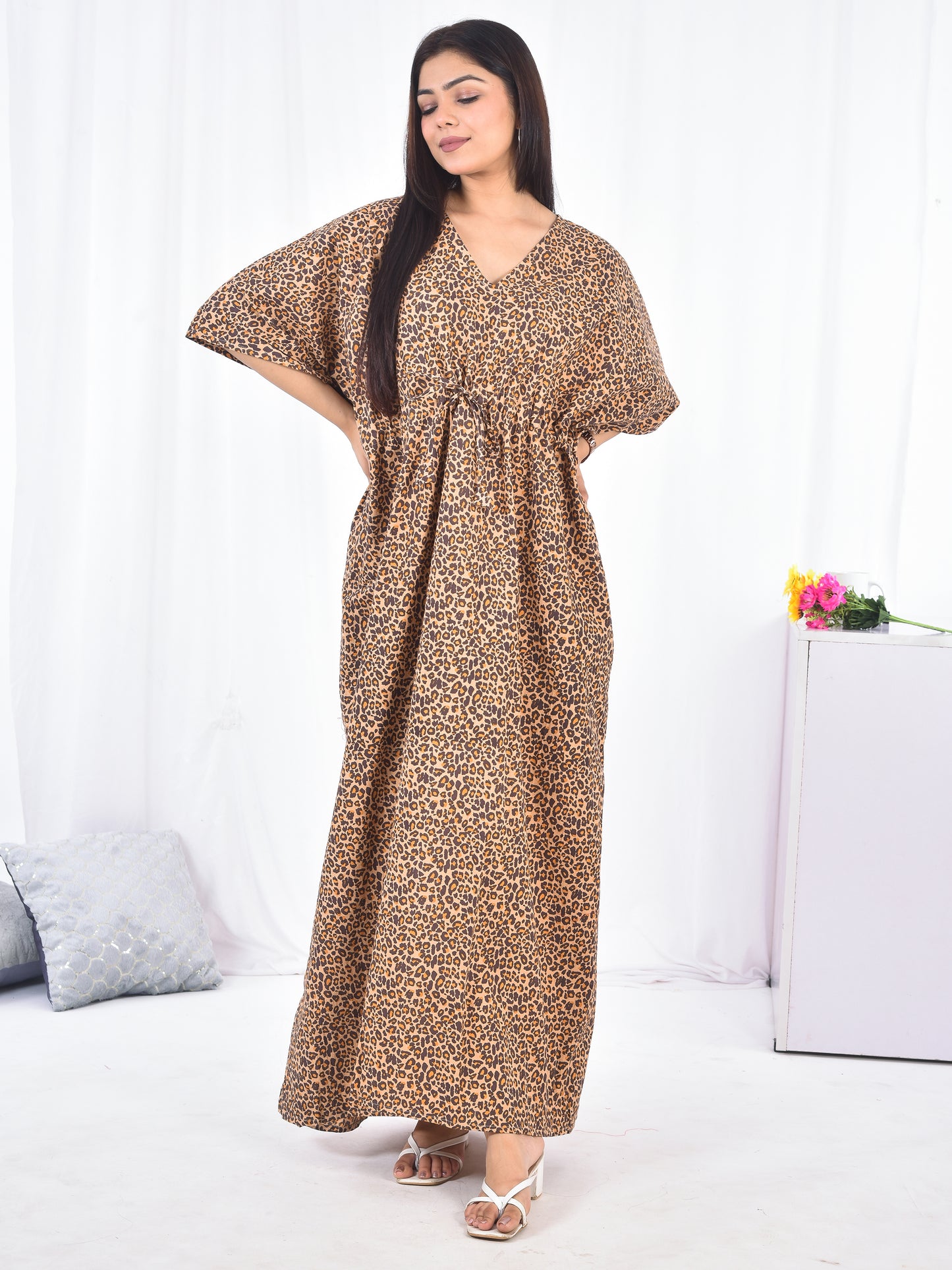 Hand-Block Print Cotton Kaftan