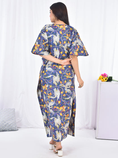 Hand-Block Print Cotton Kaftan