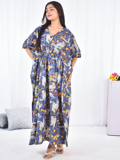 Hand-Block Print Cotton Kaftan