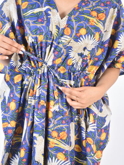 Hand-Block Print Cotton Kaftan