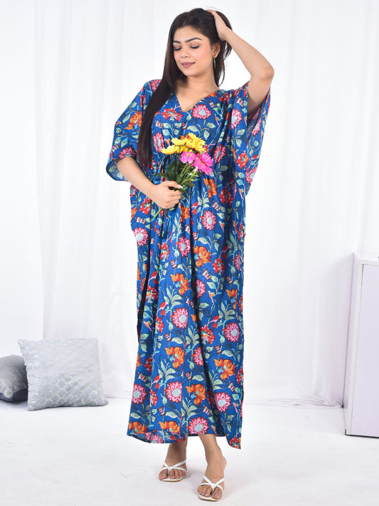 Hand-Block Print Cotton Kaftan