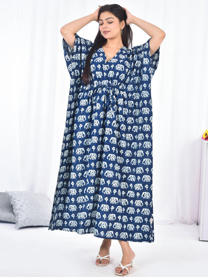 Hand-Block Print Cotton Kaftan