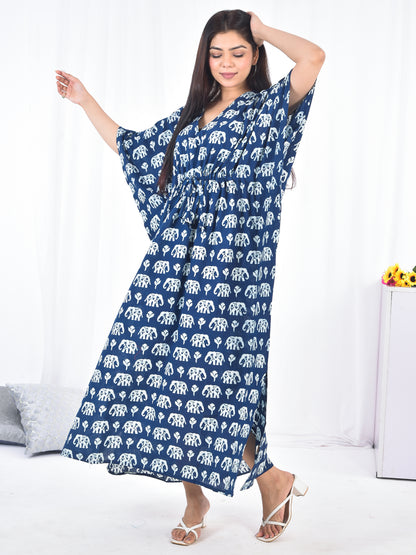 Hand-Block Print Cotton Kaftan