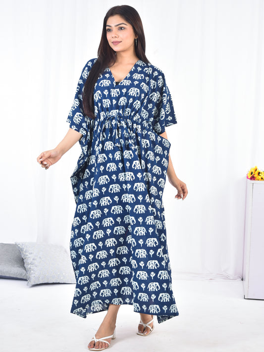 Hand-Block Print Cotton Kaftan