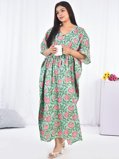 Hand-Block Print Cotton Kaftan