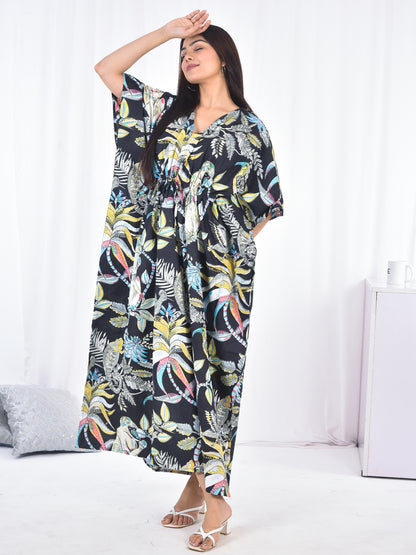 Hand-Block Print Cotton Kaftan