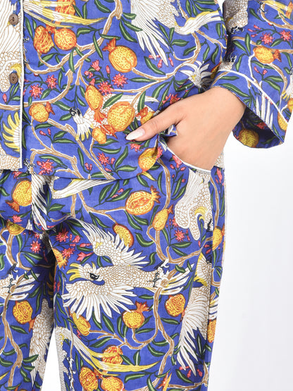 Long PJ Set in Wild Blue