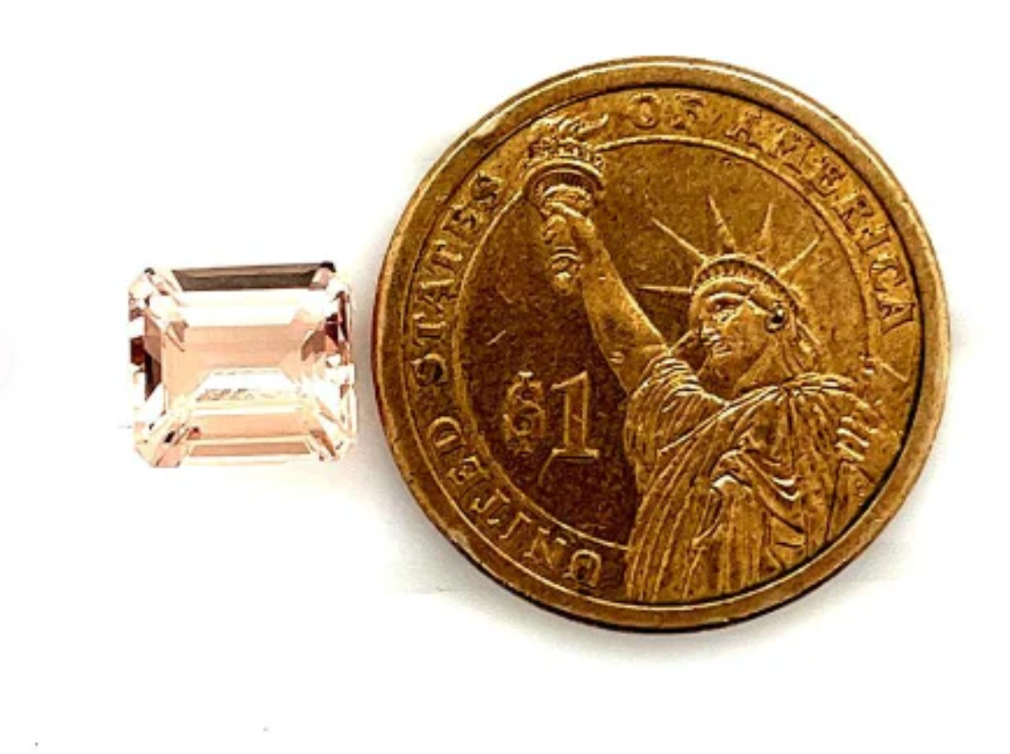 Natural Peach Morganite Emerald Cut 2.40 Ct