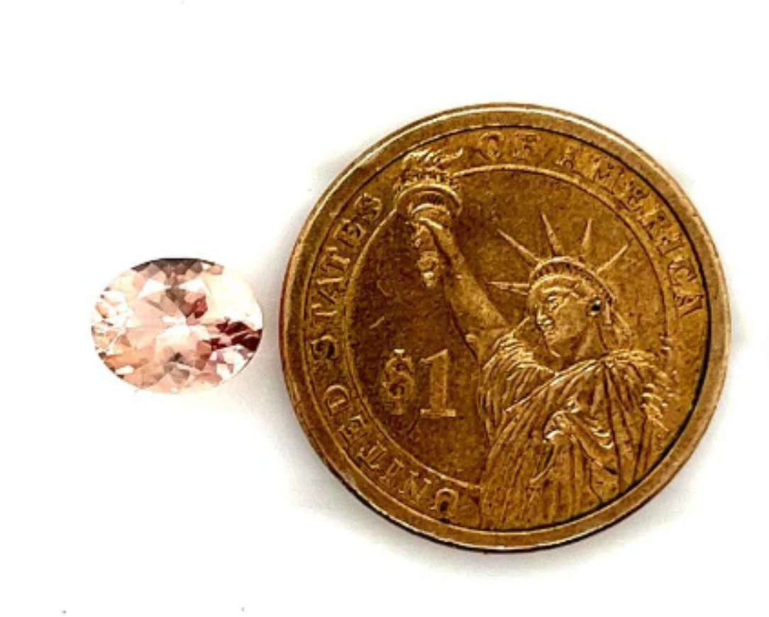 Natural Peach Morganite 2.08 Cts Oval 8x10mm (Ny002)