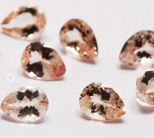 Natural Peach Morganite 8x6mm Pear Shape 1.00 Cts ( MGPS001)