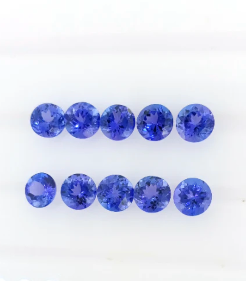 AAAA Natural VIVID Tanzanite Round 0.54 Cts (TZRD005)