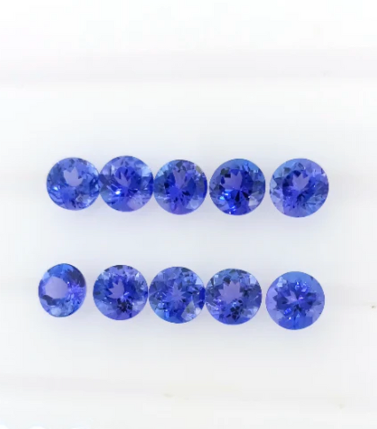 AAAA Natural VIVID Tanzanite Round 0.54 Cts (TZRD005)