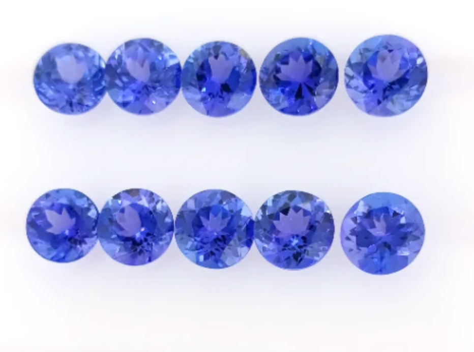 AAAA Natural VIVID Tanzanite Round 0.54 Cts (TZRD005)