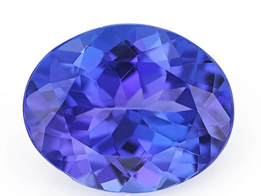 AAAA Natural VIVID Tanzanite Gemstone 9x11MM Oval 3.77 Cts (TZOV028)