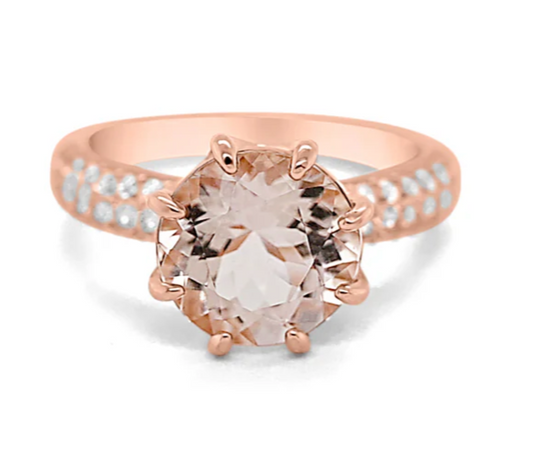 10mm Morganite Ring with Round Cut (PJC28804R)
