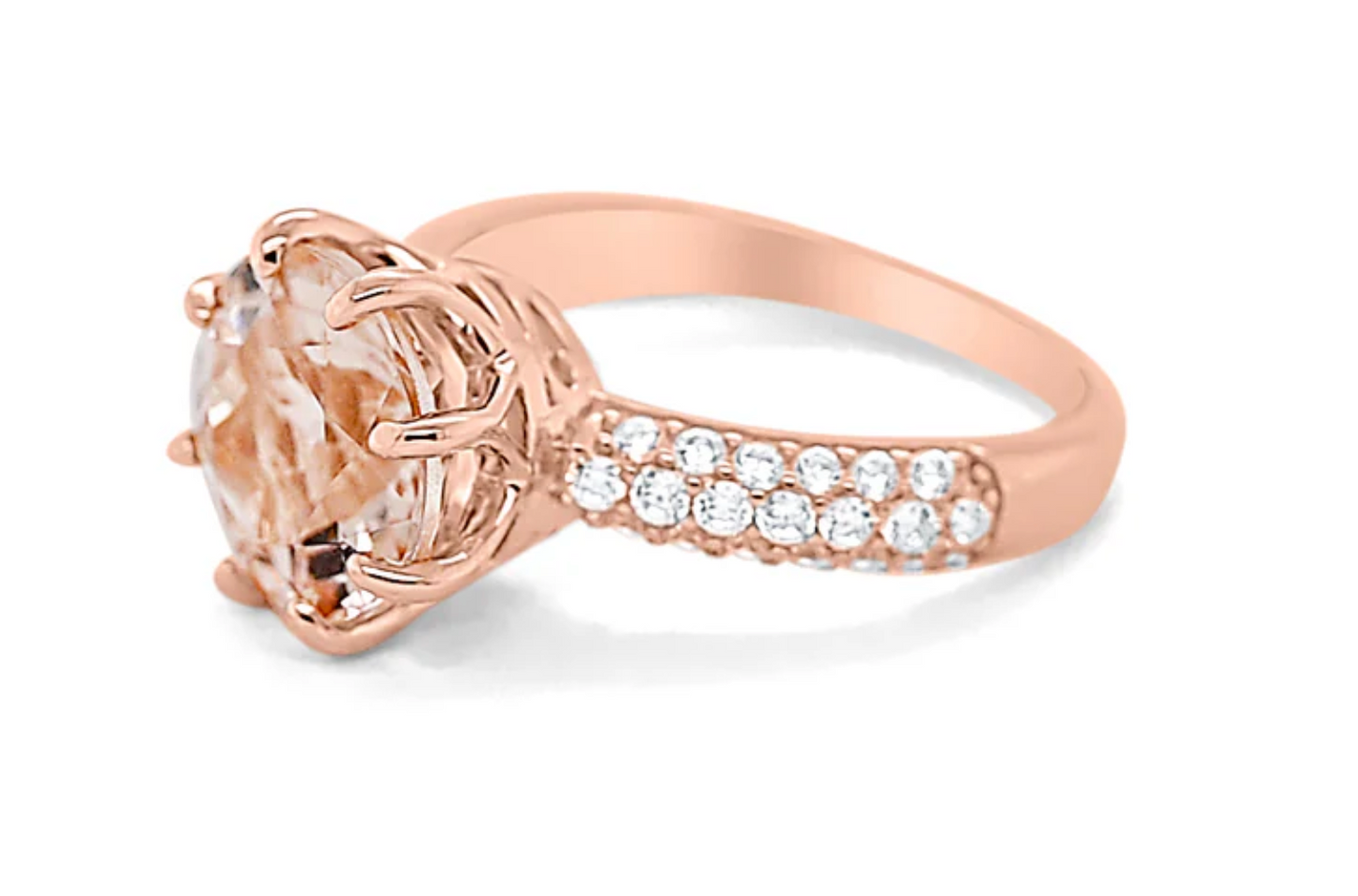 10mm Morganite Ring with Round Cut (PJC28804R)