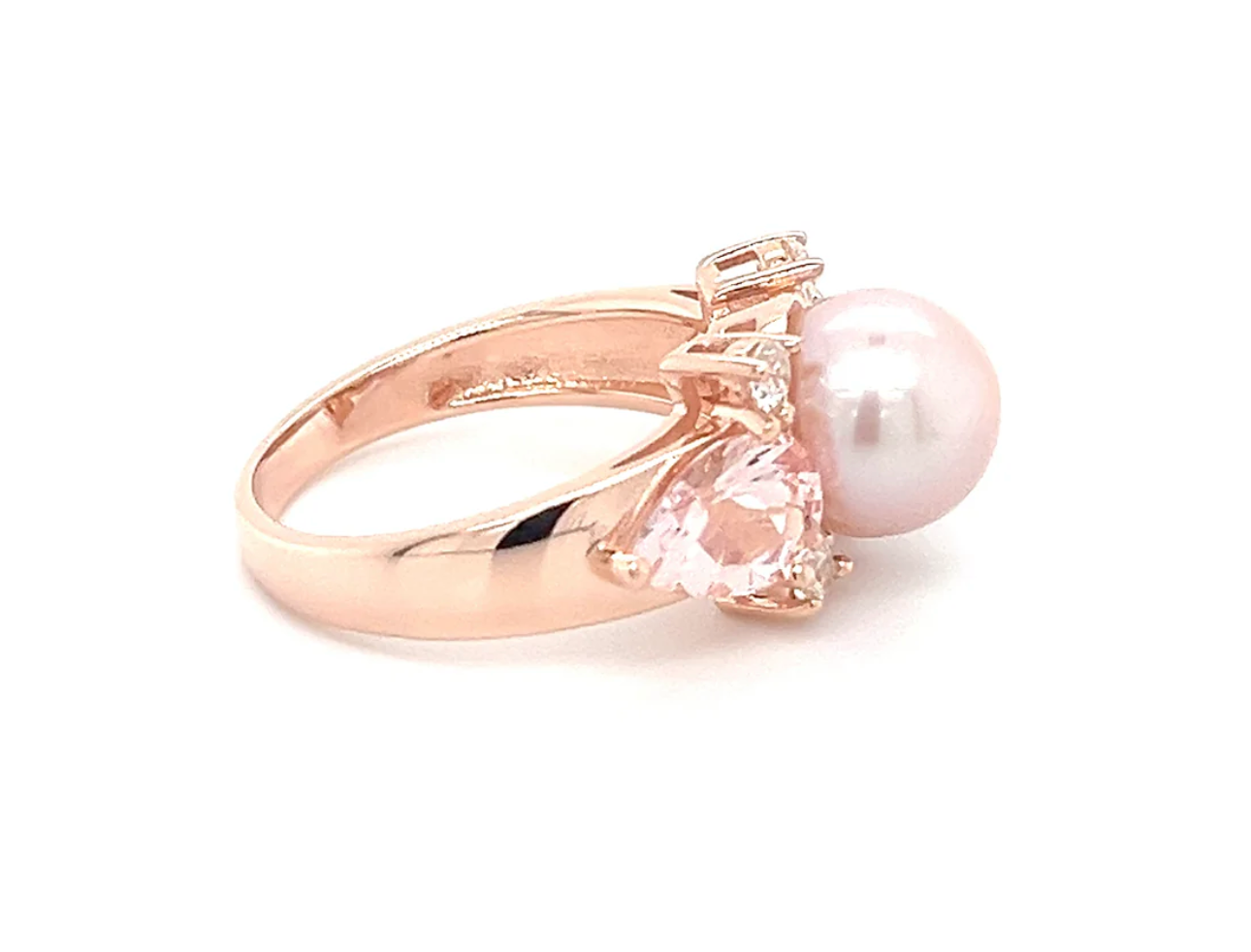 1.42ct 2 Stone Pear Pink Morganite 925 Sterling Silver Ring 8x6mm (PJC34454R)