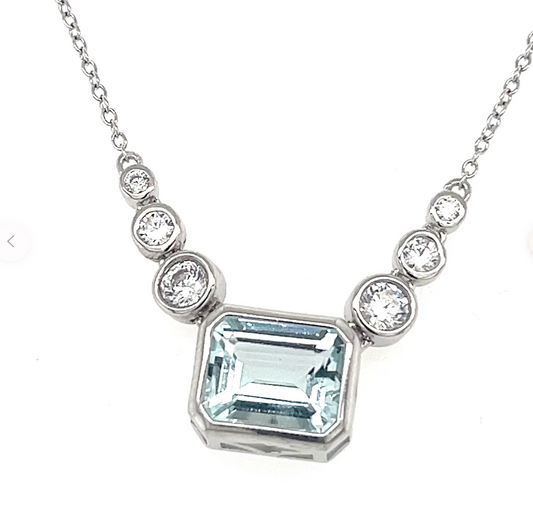 3.75 Carat Aquamarine Necklace: A Timeless Beauty (PJC31631N)