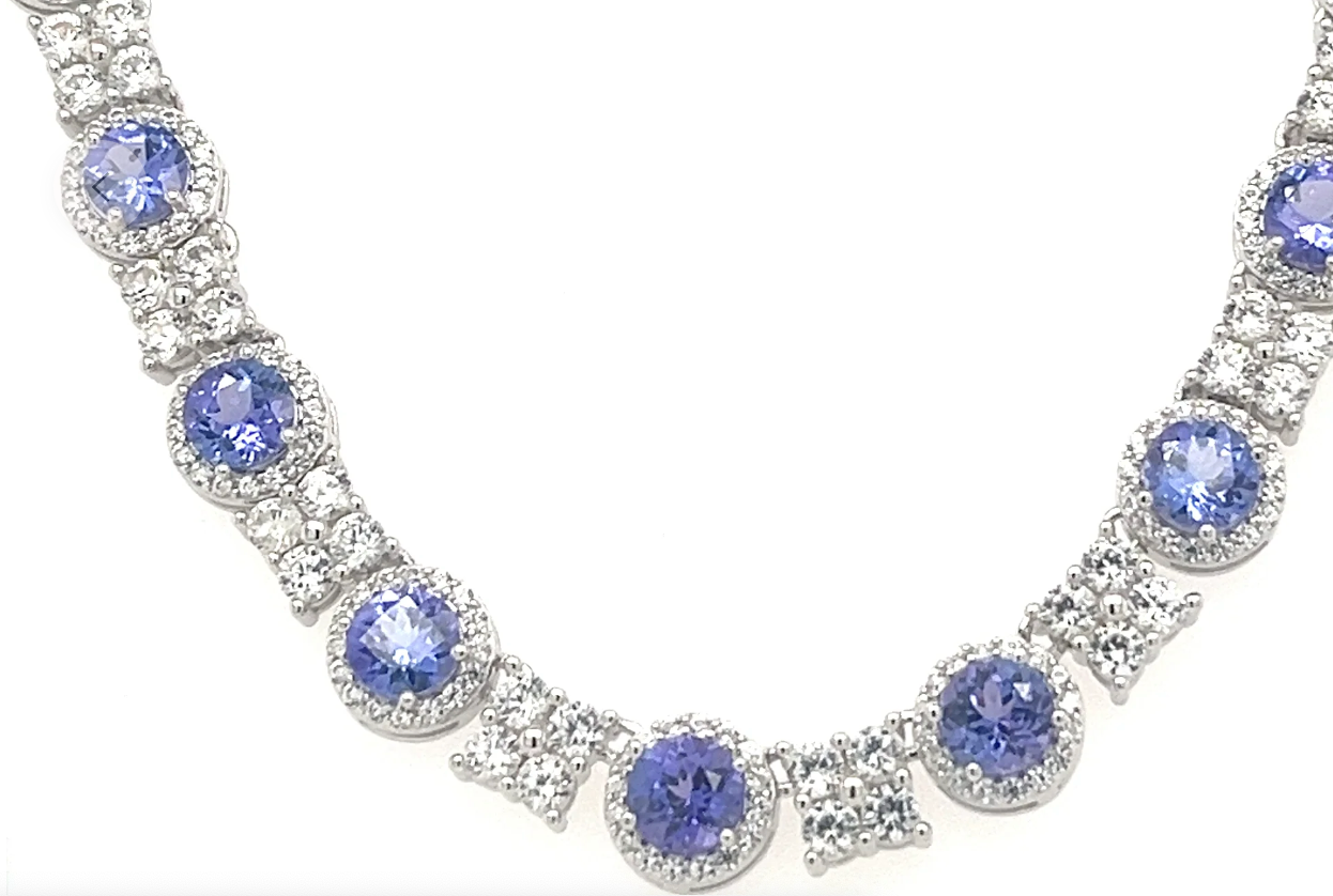 11.49 Carats of Tanzanite: A Dazzling Necklace (PJC32774N)