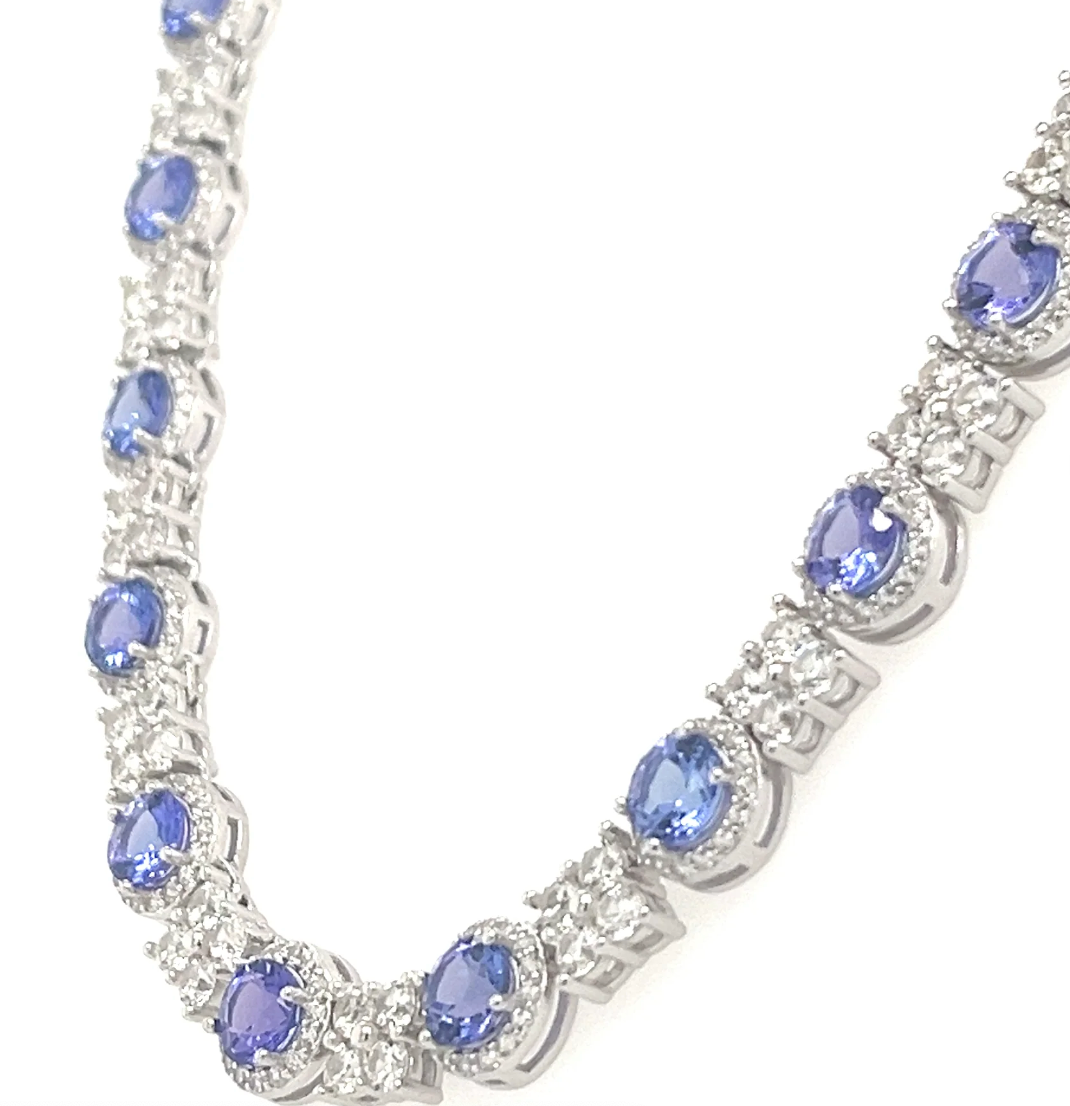 11.49 Carats of Tanzanite: A Dazzling Necklace (PJC32774N)