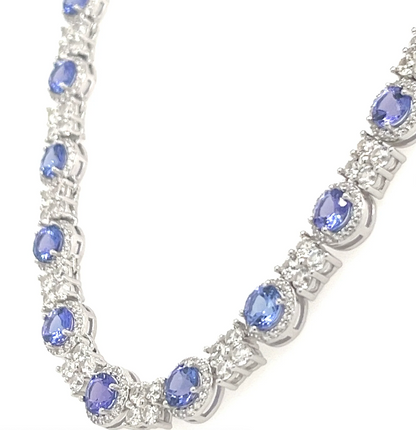 11.49 Carats of Tanzanite: A Dazzling Necklace (PJC32774N)