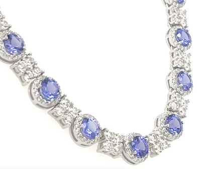 11.49 Carats of Tanzanite: A Dazzling Necklace (PJC32774N)