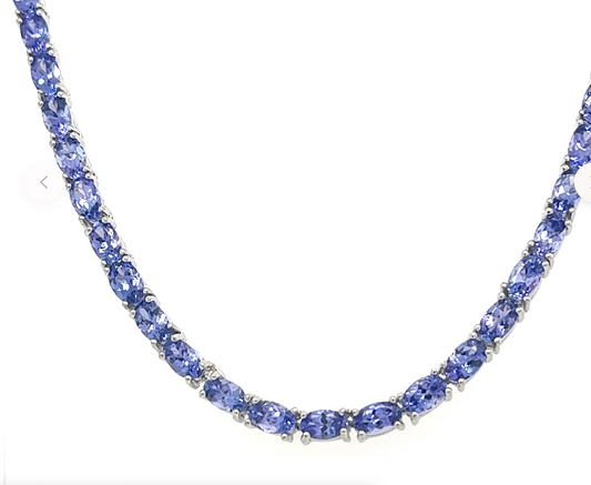 21.41 Carat Untreated Tanzanite Necklace: Nature's Beauty, Captured (PJC31564N)
