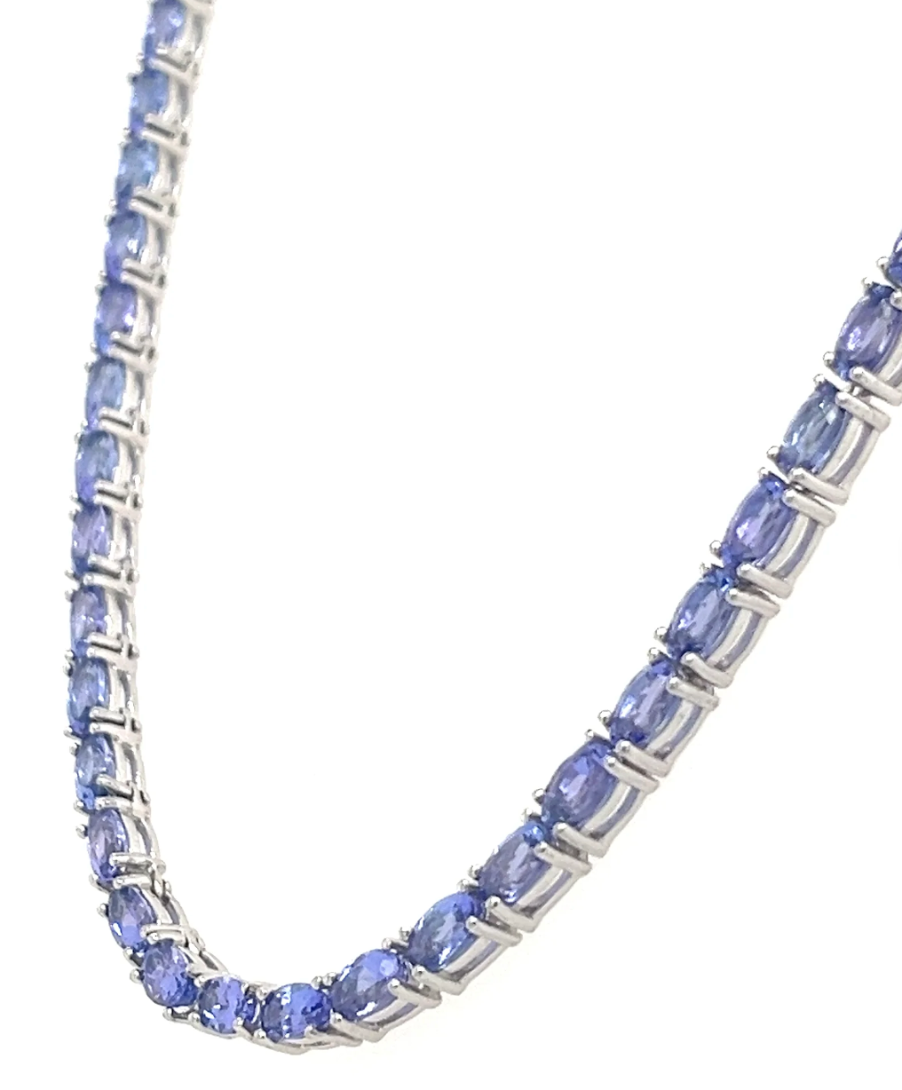 21.41 Carat Untreated Tanzanite Necklace: Nature's Beauty, Captured (PJC31564N)
