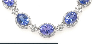 49.09 Carats of Beauty: A Rhodium-Plated Tanzanite Necklace (PJC32776N)
