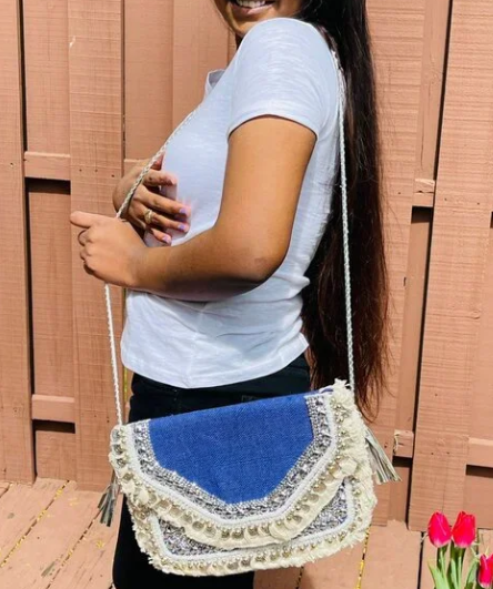 Purple Handmade Bohemian Sling Style Bag