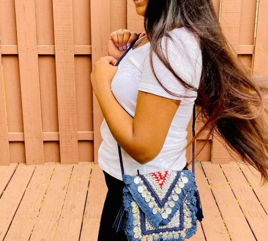 Midnight Blue Eco-Jute Bag
