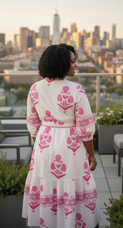 Gulaabi Hawa Block Printed Cotton Dress