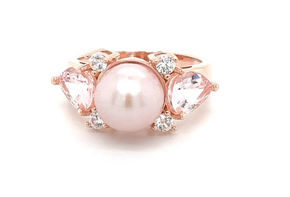 1.42ct 2 Stone Pear Pink Morganite 925 Sterling Silver Ring 8x6mm (PJC34454R)