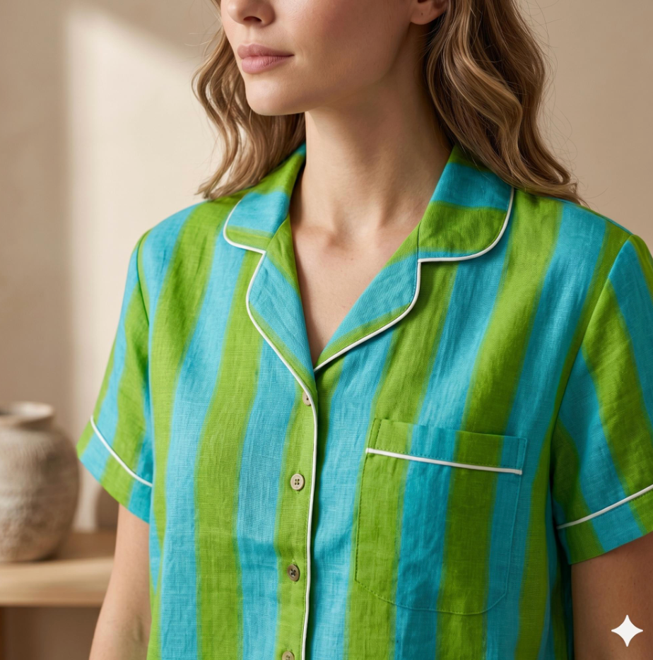 Green Stripe Short PJ set