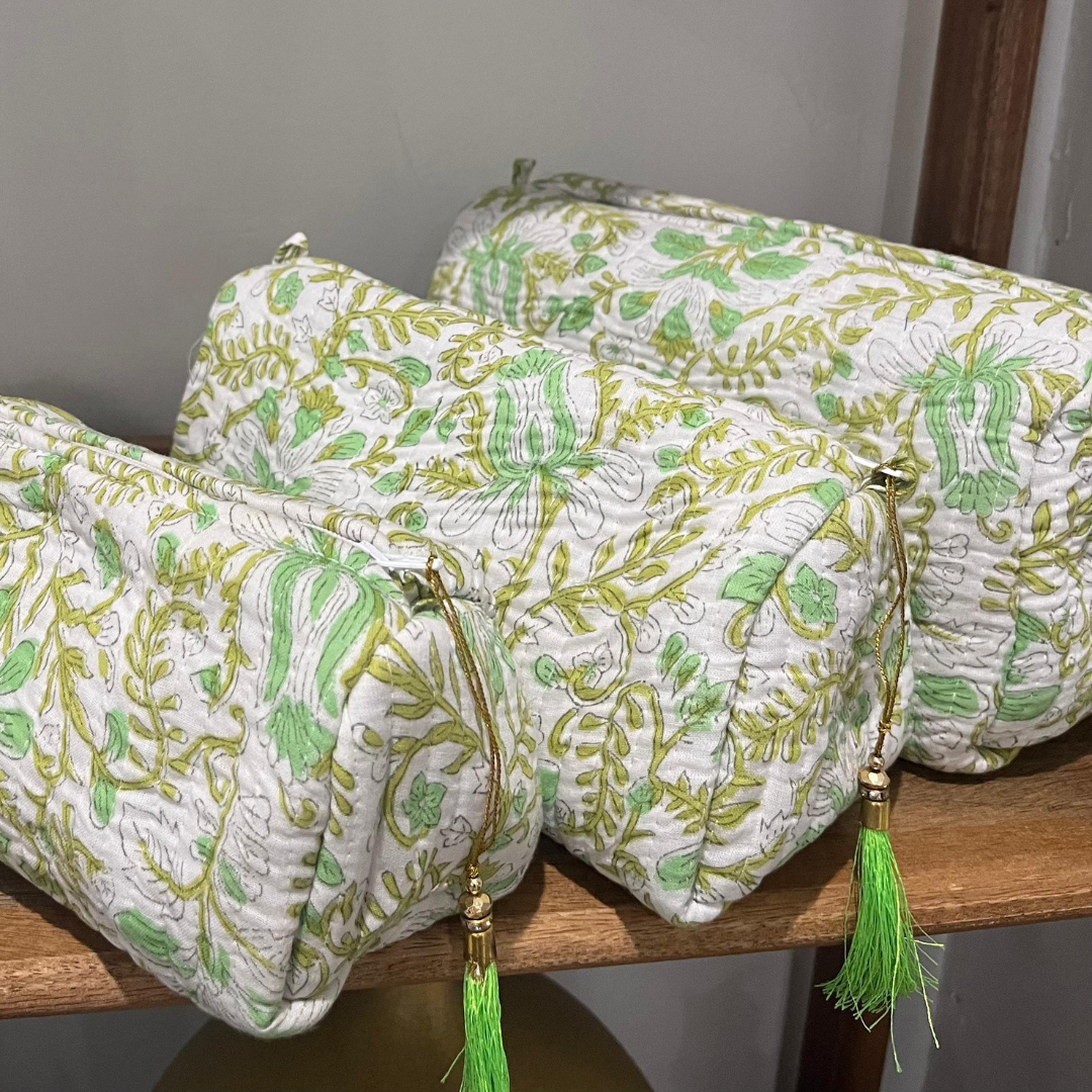 Block Printed Toiletry Bag - Set of 3