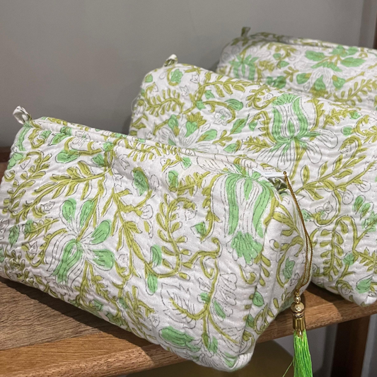 Block Printed Toiletry Bag - Set of 3